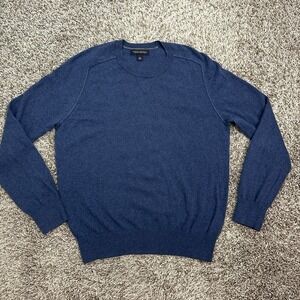Banana Republic Men's Crewneck Sweater Med Italian Yarn Wool Cashmere Blend Blue